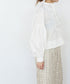 【SOI-MeME】code embroidery pearl blouse