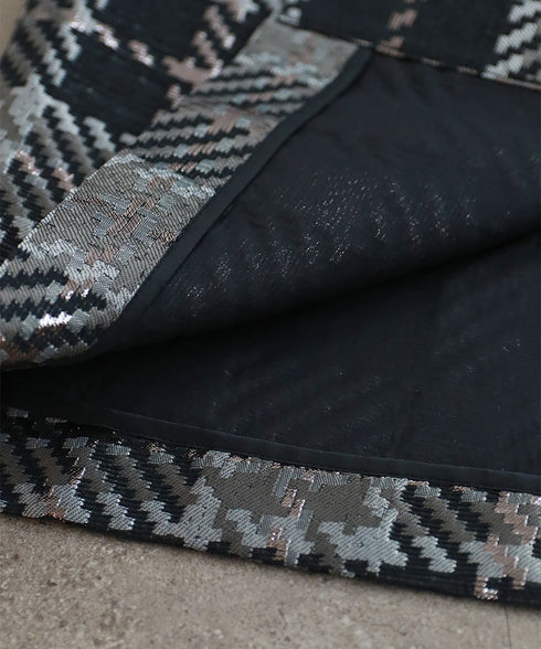 【SOI-MeME】check lame jacquard skirt