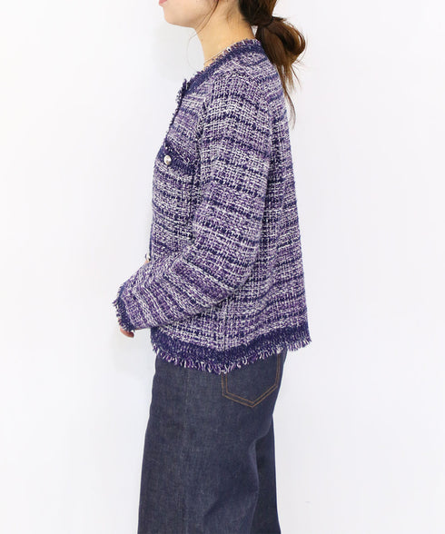 boucle tweed knit jacket