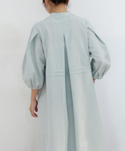 pin tuck lace flare one-piece