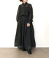 sheer velour volume sleeve blouse