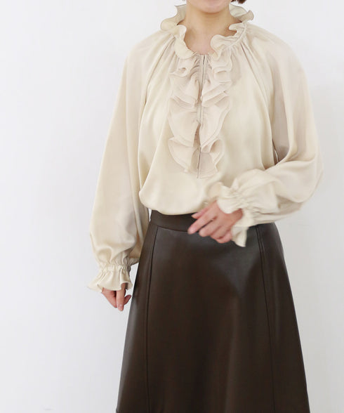 frill jabot blouse