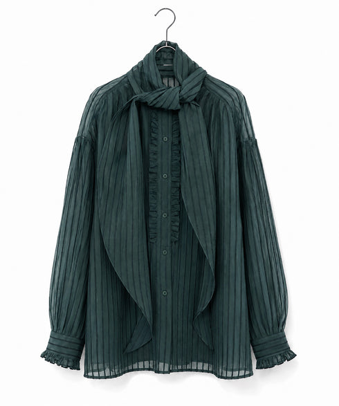 sheer velour 2way tie shirt