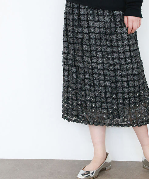 【SOI-MeME】pearl lame lace skirt