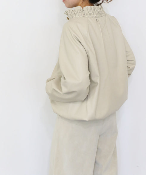 soft eco-leather padded midi blouson