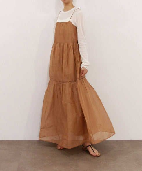 sheer starched cotton lace tiered dress