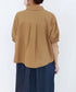 seersucker check pleats half sleeve blouson