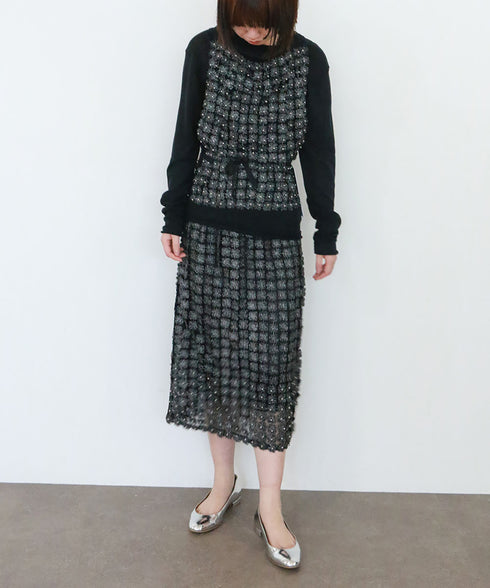 【SOI-MeME】pearl lame lace skirt