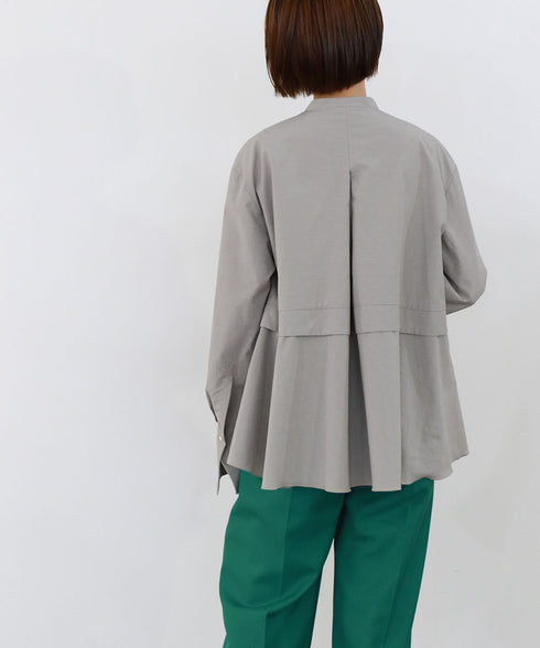 tuck frill flare shirt