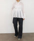 sheer starched cotton lace flare blouse