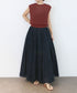 sheer check tuck gather skirt