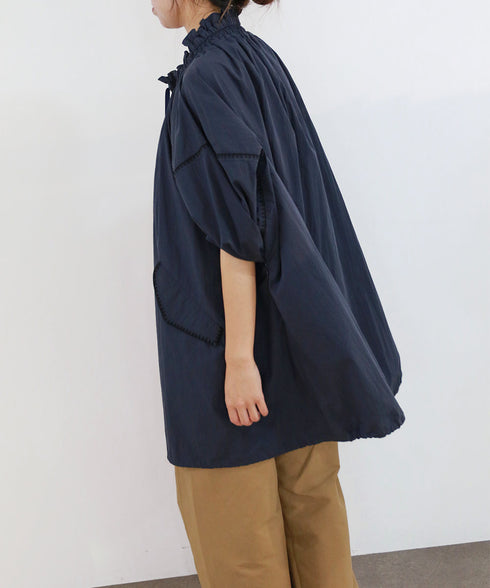 【予約】shirring gather embroidery midi-blouson