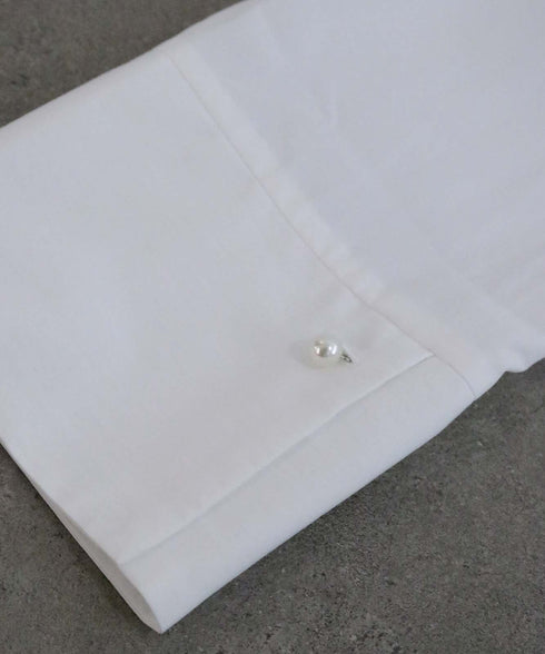 <9/4発売>pearl hem lace flare shirt