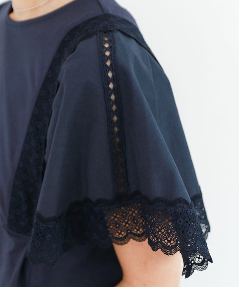 laced handkerchief sleeve one-piece
