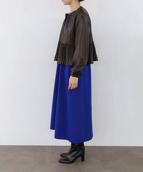 eco leather pleats jacket