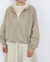 scallop-lace hem twill blouson