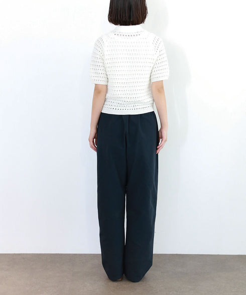 crochet polo knit cardigan