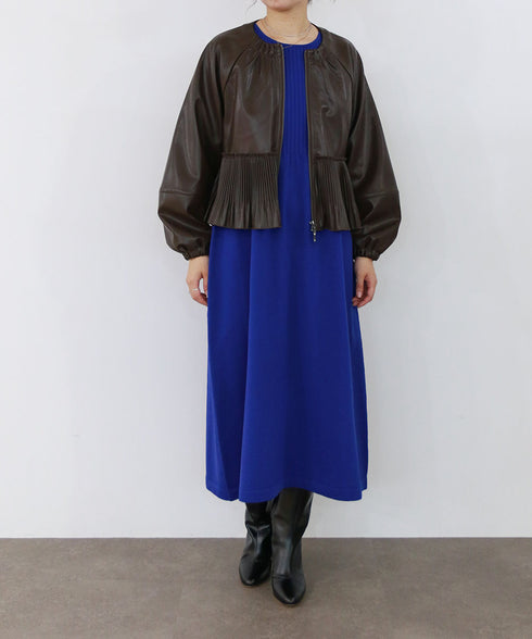 eco leather pleats jacket