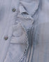 picot raffle collar tuck blouse