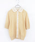 cotton nylon lace color knit cardigan