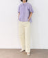 sheer raffle pintuck blouse