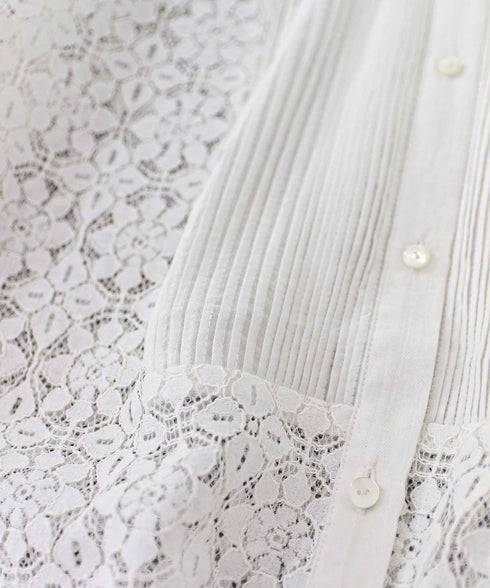 code leaver lace pintuck blouse