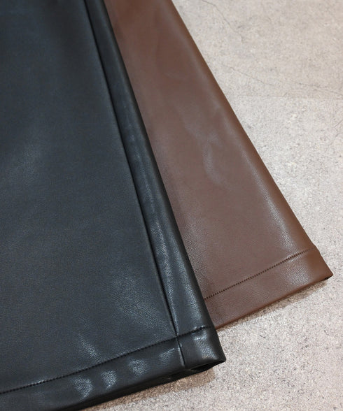 soft eco-leather half pants