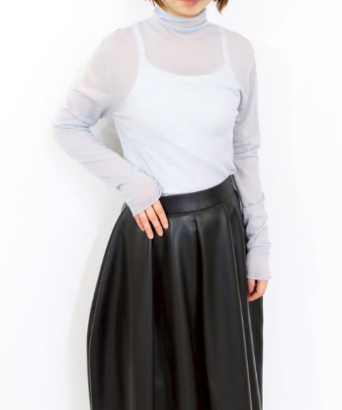 【10/23発売予定】16G sheer wool high neck knit