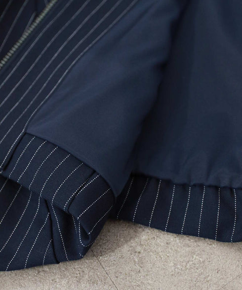 warm pinstripe blouson