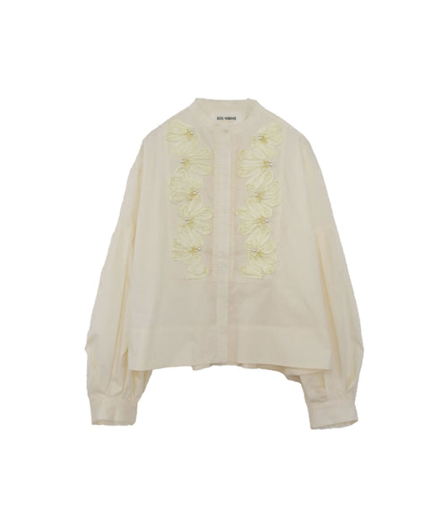 【SOI-MeME】code embroidery pearl blouse