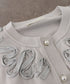 cotton nylon code embroidery knit cardigan