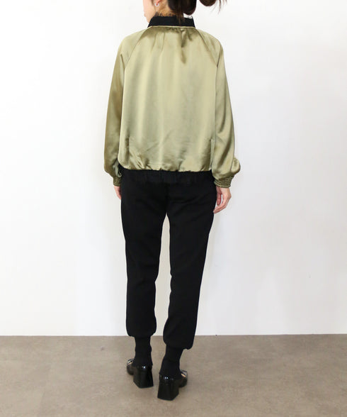 【SOI-MeME】eyelash lace satin reversible blouson