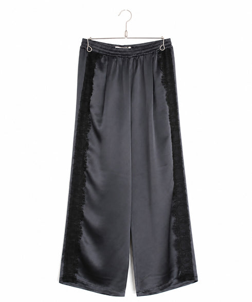 【SOI-MeME】eyelash lace satin drawstring pants