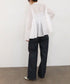 sheer starched cotton lace flare blouse