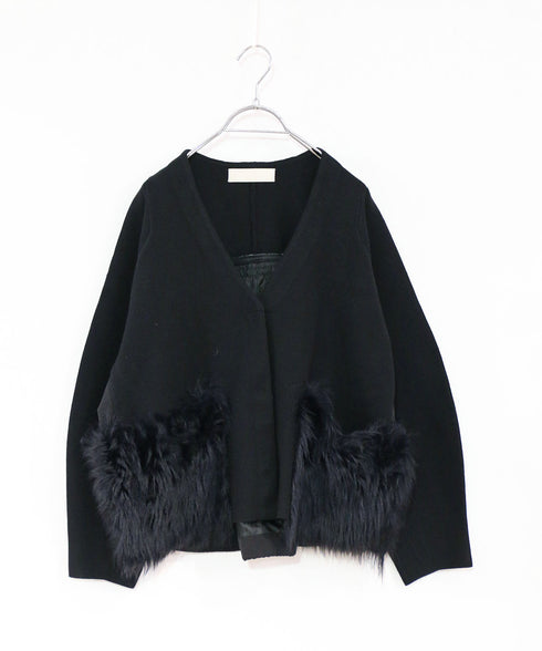 shaggy pocket milano rib jacket