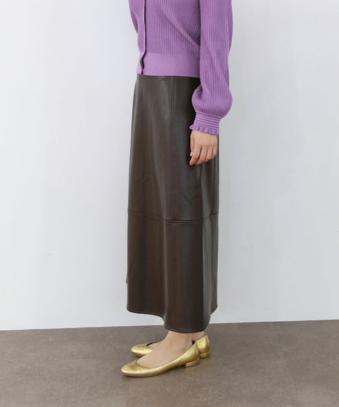 【再入荷】eco leather skirt