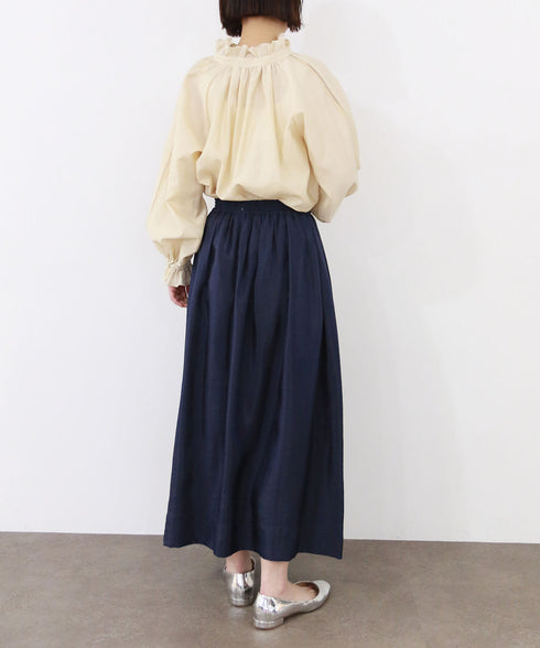 viscose satin gather skirt