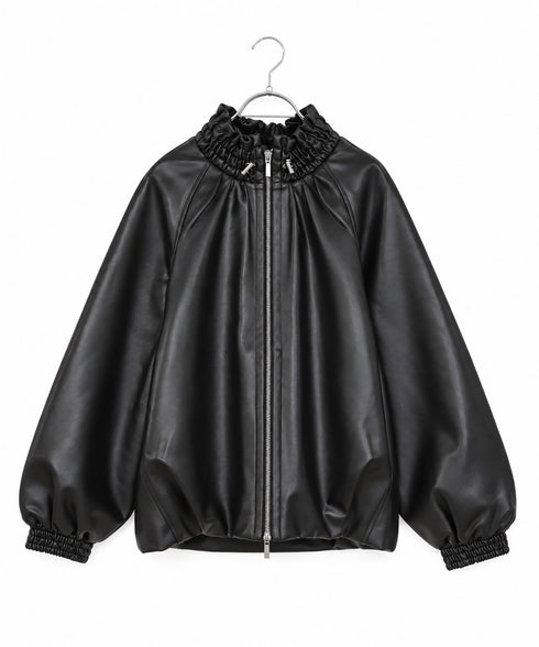 soft eco-leather padded midi blouson