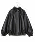 soft eco-leather padded midi blouson