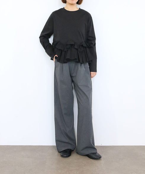 spiral ruffle cutsew top