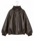 soft eco-leather padded midi blouson