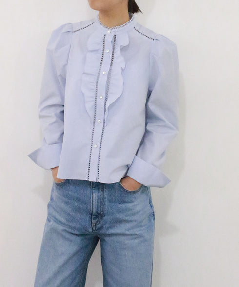 modern sleeve jabot blouse