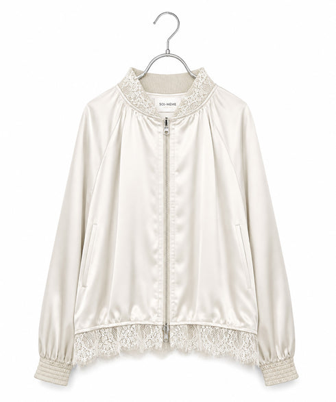 【SOI-MeME】eyelash lace satin reversible blouson
