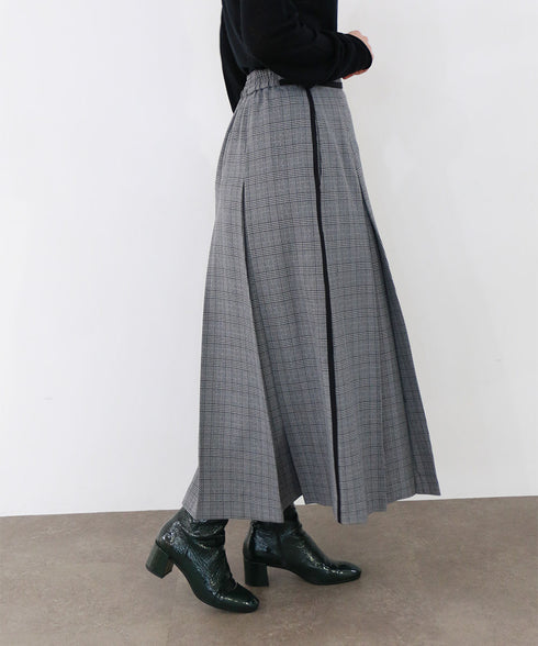 【再入荷】glen check box tuck skirt
