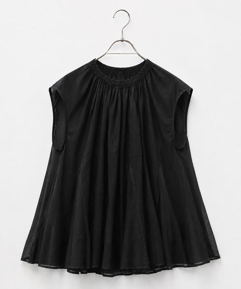 sheer starched cotton godet blouse