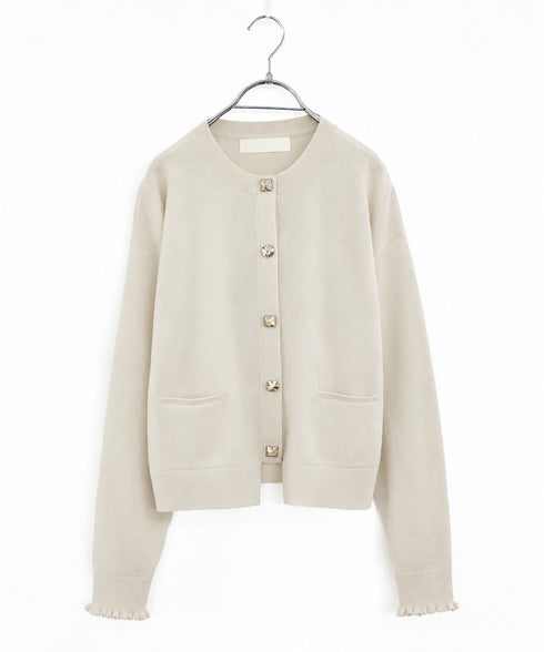 cotton cashmere bijou cardigan