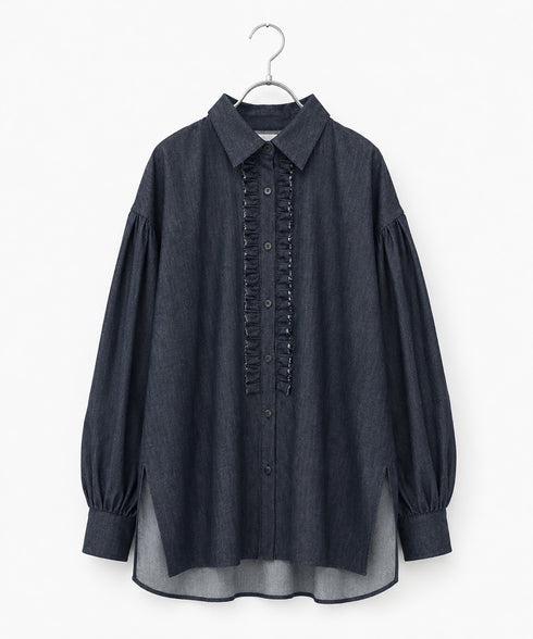 <8/28発売>denim tuck frill modern volume shirt