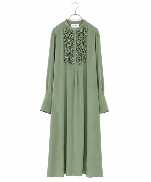 <8/28発売>【SOI-MeME】crystal pleats satin shirt dress