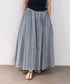 sheer check tuck gather skirt