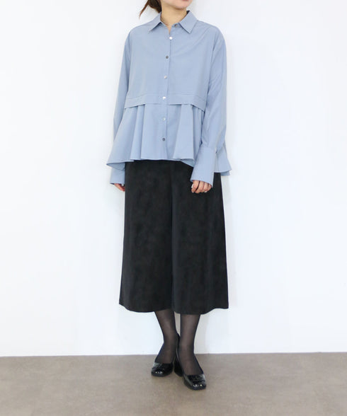 <9/4発売>tuck flare shirt